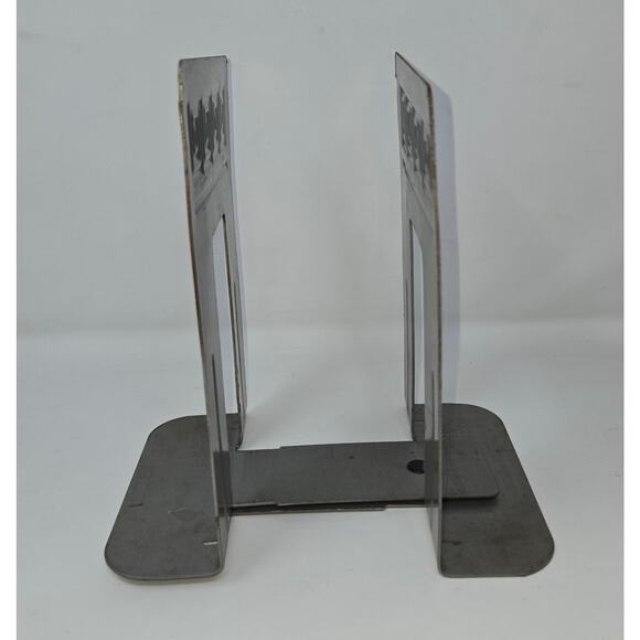 WT Rogers Greek Key Art Deco Bookends 7 Total Red Blue Grey 6" W x 8" H Vintage - Picture 15 of 16